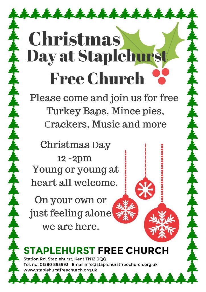 christmas day lunch 12 2pm staplehurst free church christmas day date