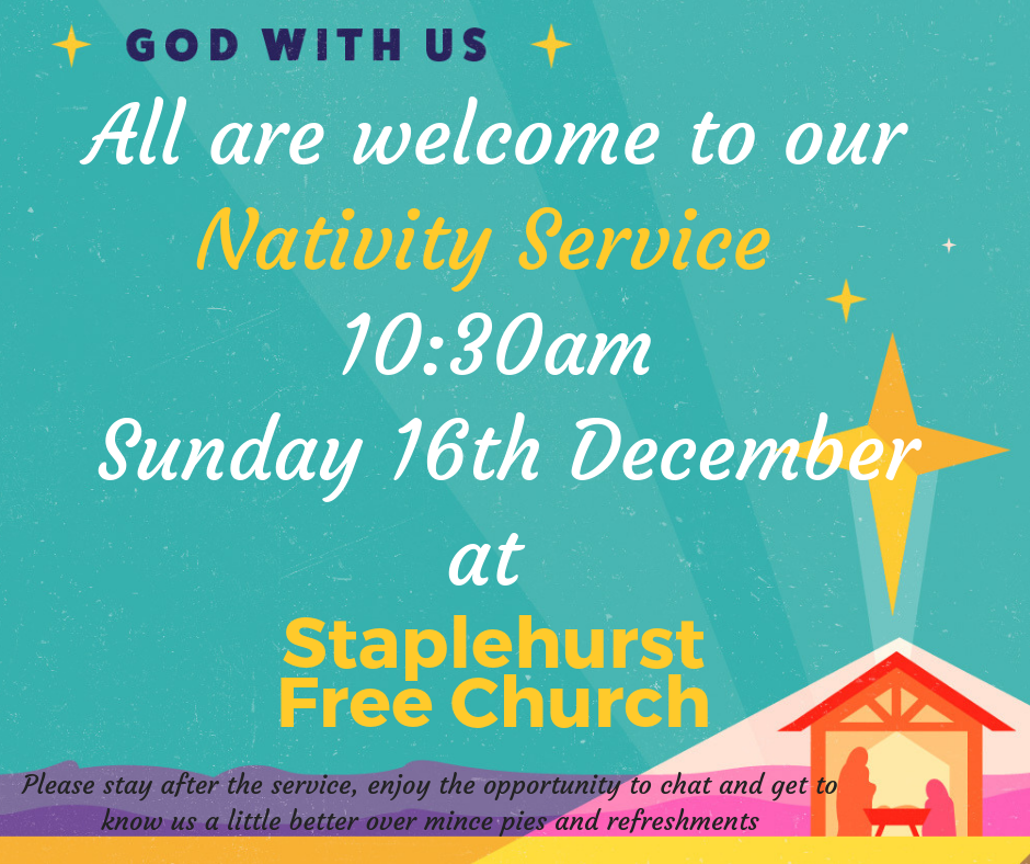 Nativity Service: Sunday 16th December 10:30am